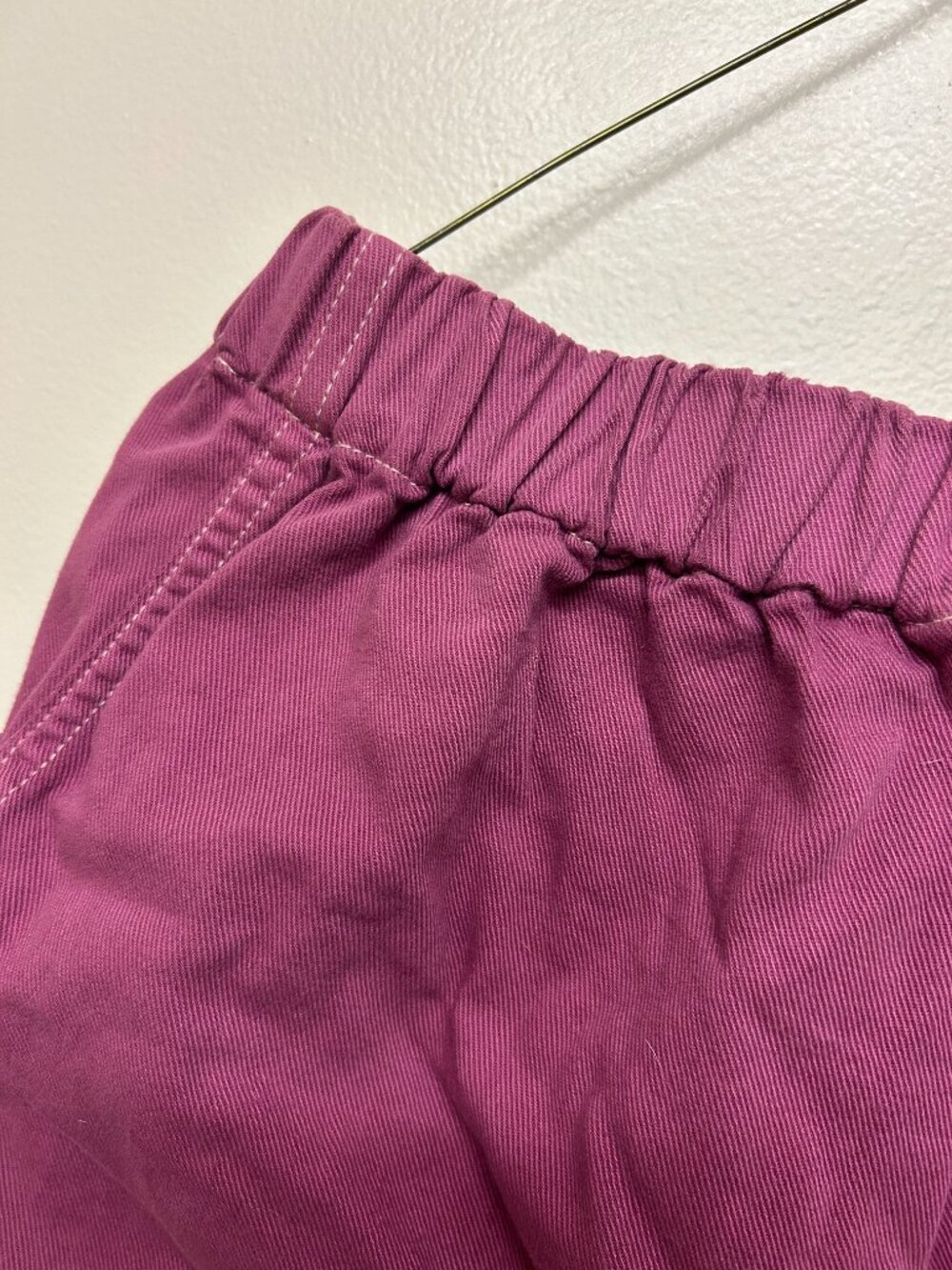 Uniqlo U + Denim Easy Shorts, Raspberry pink, contrast stitching - Picture 5 of 8